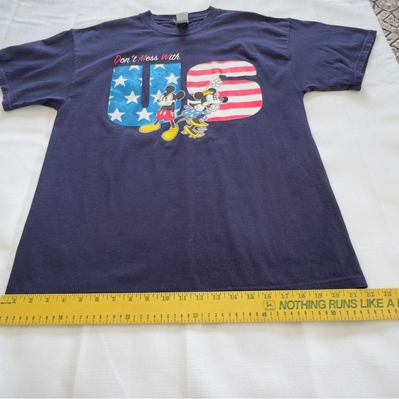Mickey Mouse Shirt Adult Large Don't Mess With USA Navy Blue Disney Tee - Picture 8 of 8